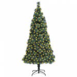 vidaXL Zöld PET megvilágított műkarácsonyfa állvánnyal 240 cm (3077777)