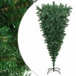 vidaXL Zöld fejjel lefelé fordított műkarácsonyfa állvánnyal 180 cm (329174)