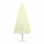 vidaXL Fehér megvilágított műkarácsonyfa 210 cm (3077463)