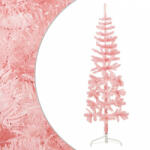 vidaXL Rózsaszín vékony fél műkarácsonyfa állvánnyal 120 cm (344569)