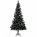 vidaXL Fekete PVC megvilágított műkarácsonyfa állvánnyal 120 cm (3077416)