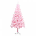 vidaXL Rózsaszín PVC megvilágított műkarácsonyfa állvánnyal 240 cm (3077415)