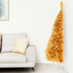 vidaXL Aranyszínű PET fél műkarácsonyfa állvánnyal 150 cm (344691)