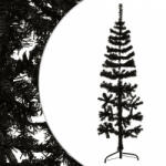 vidaXL Fekete vékony fél műkarácsonyfa állvánnyal 150 cm (344575)
