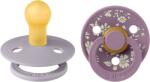 BIBS x LIBERTY - Set 2 suzete Colour Capel Latex, tetina rotunda, 0 luni+-Fossil Grey/Mauve