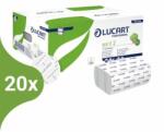 Lucart Eco V2 környezetbarát hajtogatott kéztörlő, fehér, 2 rétegű, 190 lapos (20 csomag/karton), 863046