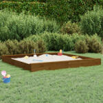  Cutie de nisip pătrată cu scaune, maro miere, lemn masiv de pin (825047)