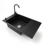NERO Grande + High-arc Faucet + dispenser mat black