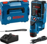 Bosch 0601081601 D-tect 200 C Falszkenner + 12V 2.0Ah Li-Ion Akkumulátor + GAL 12V-40 töltő + USB-C Kábel + csuklópánt + L-boxx (0601081601)