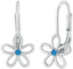 Silvego Cercei din argint - cu floare albastră Swarovski® Zircon SILVEGOB31857SB