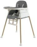 Kruzzel 6 az 1-ben asztali szék gyerekeknek, teljesen levehető felső, összecsukható szék, csúszásgátló lábak, 5 pontos biztonsági öv, 90/66/66 cm-es hátméret, 15 kg teherbírás, szürke/fehér szín (AB-100)