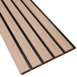 Decowall Essential falpanel: fa hatású lamella, HDF hátfalon (260cm x 30cm x 1.5cm) Natúr tölgy+fekete (1413040P)