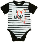 Andrea Kft I LOVE MY MOM" feliratos rövid ujjú baba body fekete