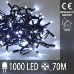 Somogyi Elektronic Karácsonyi LED fénylánc kültéri - 1000LED - 70M hideg fehér (KKL 1000C/WH)