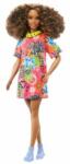 Barbie Fashionista Friends - păpușă cu părul șaten în rochie colorată (FBR37) Papusa