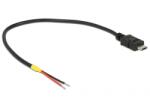 Delock Raspberry Pi USB-B 2.0 micro -> nyitott vezeték Male tápkábel 0.2m fekete (85541) (85541)