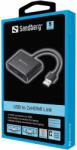Sandberg 134-35 video átalakító kábel USB A típus 2 x HDMI Fekete (134-35)