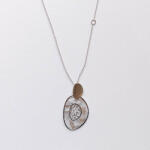  Toscana Ezüst Nyaklánc - Mattított Medállal - 60/48/44 cm