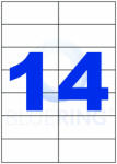 Bluering Etikett címke, 105x42, 4mm, 100 lap, 14 címke/lap Bluering® (BRET119) - cartridge