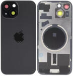 Apple iPhone 15 - Hátsó üveg + Kamera lencse + Fémlemez + Magsafe mágnes (Black), Black
