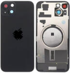 Apple iPhone 15 Plus - Hátsó üveg + Kamera lencse + Fémlemez + Magsafe mágnes (Black), Black