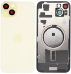 Apple iPhone 15 Plus - Hátsó üveg + Kamera lencse + Fémlemez + Magsafe mágnes (Yellow), Yellow