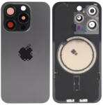 Apple iPhone 15 Pro - Hátsó üveg + Kamera lencse + Fémlemez + Magsafe mágnes (Black Titanium), Black Titanium