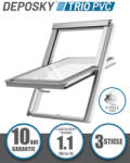 DEPOSKY Fereastra mansarda DEPOSKY TRIO PVC 3 sticle, maner jos (DTP C2A B1500)