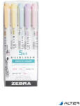 Zebra Szövegkiemelő készlet, 1, 4/4 mm, kétvégű, ZEBRA "Mildliner Highlighter Gentle", 5 különböző szín (78705) - alter