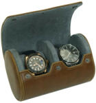  Hengeres Utazó óratartó Doboz 2 órának, Barna