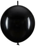 Partydeco Latex lufi, Linking, 33cm-es, 20db, Fekete (LUFI223716)