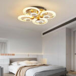  Lustra Led Cu Telecomanda, Elit's, Opal B, 120 w Intensitate Reglabila, Gold (LS 1010/4+4)
