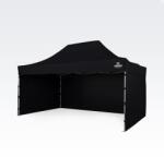 BRIMO Kerti sátor 3x4, 5m Acél | Gyorsan felállítható Pavilon Eseményekhez és Partikhoz - plusz 3 oldalfal - Fekete