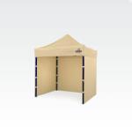 BRIMO Párty sátor 2x2 m 3 fallal: ollós acél kerti pavilon - plusz 3 oldalfal - Bézs