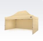BRIMO Kerti sátor 3x4, 5m Acél | Gyorsan felállítható Pavilon Eseményekhez és Partikhoz - plusz 3 oldalfal - Bézs