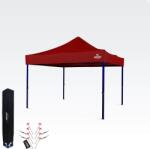 BRIMO Sátor 3x3m - Gyors összeszerelés és 100% védelem partikhoz és ünnepségekhez - 3 oldalfal nélkül - Piros