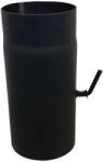 Bricosan BT Burlan cu clapetă din tablă groasă, FI 150X250mm, Mat negru