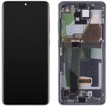 Samsung Galaxy S20 Ultra Keret + LCD Kijelző + Érintőüveg, Szürke (GH82-26032B/GH82-26033B)