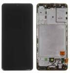 Samsung Galaxy A41 Keret + LCD Kijelző + Érintőüveg, Fekete (GH82-22860A/GH82-23019A)