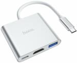 HOCO HB14 Type-C adapter (Type-C - USB3.0+HDMI+PD) ezüst