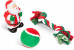 Mercaton Kutyajátékok készlet - karácsonyi motívumok - kötél, labda, Mikul (MCT-GBZ-58650)