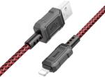 hoco. USB töltő- és adatkábel, Lightning, 100 cm, 2400mA, gyorstöltés, PD, cipőfűző minta, Hoco X94 Leader, piros (RS142499) (RS142499)