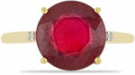  Arany Gyűrű Madagaszkári Rubinnal és Fehér Gyémánttal, Méret: 59-58 (Y52774/59)