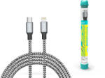 DEVIA Type-C - Lightning töltő- és adatkábel 1 m-es vezetékkel - Devia Tube PD Cable Type-C to Lightning Quick Charge - 20W - ezüst/fekete - rexdigital