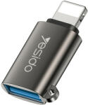 Yesido Adaptor OTG Yesido GS14 USB 3.0 la Lightning 480Mbps Black (6971050264480)