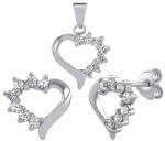  Silvego Ezüst népszerű szív cirkónium kővel díszítve JJJS582 (fülbevaló, medál)
