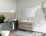Savinidue Bogota 90cm-es 1 fiókos fürdőszobaszekrény füstölt tölgy + mosdó - sprintbutor