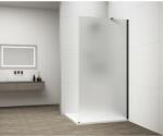 SAPHO ESCA BLACK MATT Walk-in zuhanyfal, falra szerelhető, matt üveg, 700mm (ES1170-02) (ES1170-02)