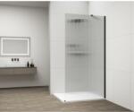 SAPHO ESCA BLACK MATT Walk-in zuhanyfal, falra szerelhető, flutes üveg, 700mm (ES1370-02) (ES1370-02)