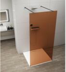 SAPHO ESCA BLACK MATT Walk-in zuhanyfal, szabadonálló, barna üveg, 1400mm (ES1514-06) (ES1514-06)
